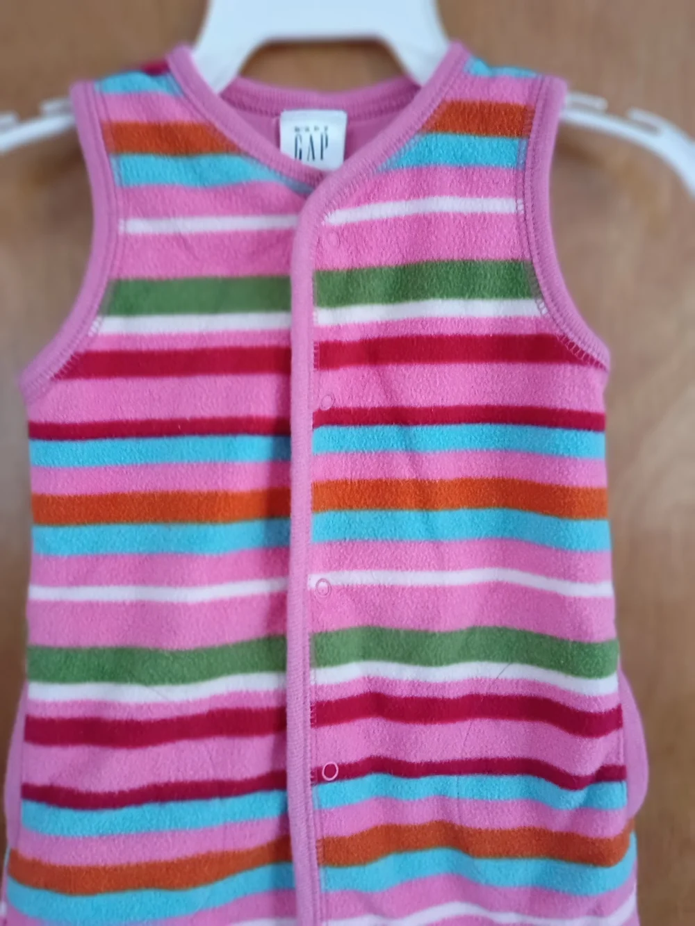 GAP Pink Multi-Color Striped Kids One-Piece